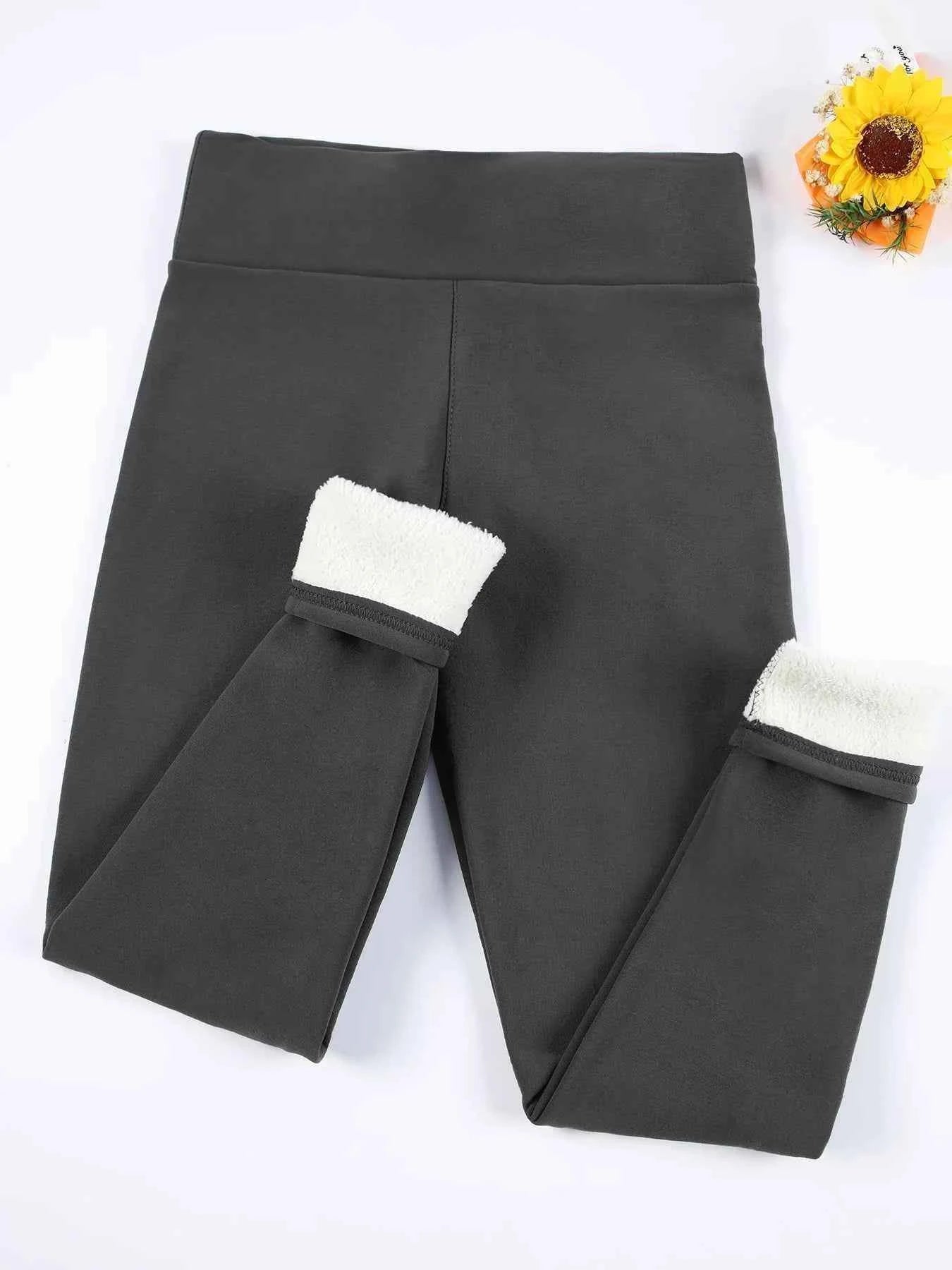 Autumn Winter Warm Fleece Women Leggings Velvet Thicken High Waist Tights Elastic Slim Solid Color Leggings Prevent Cold Tights