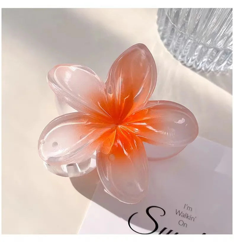 Bohemian Flower Hair Claw Clip For Women Sweet Floral Hair Claws Crab Clamp Barrettes Hawaiian Headwear Beach Accessories Girl