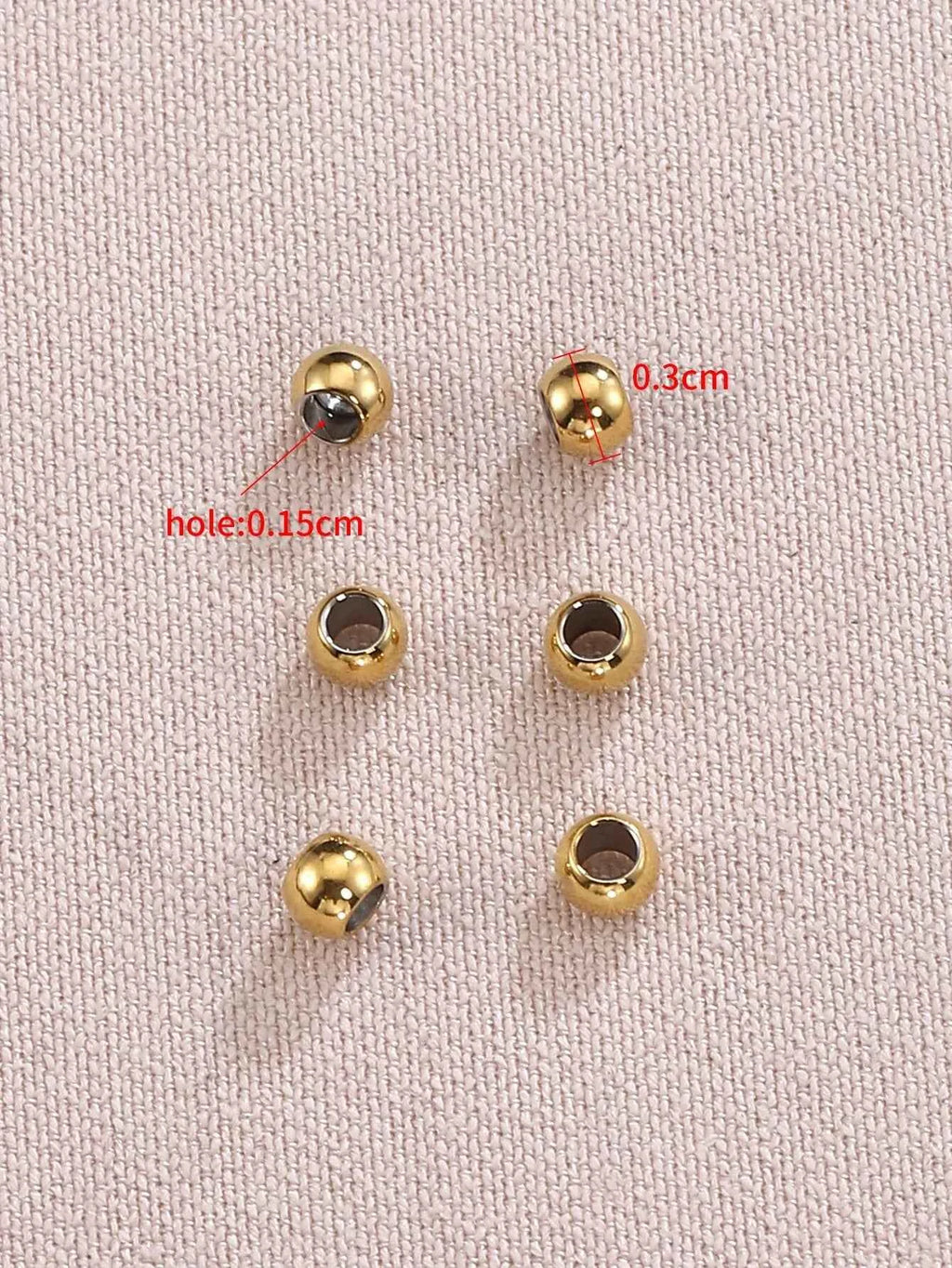 100pcs Stainless Steel Round Spacer Beads Loose Bead For DIY Bracelets Necklace Beads Jewelry Making Charms