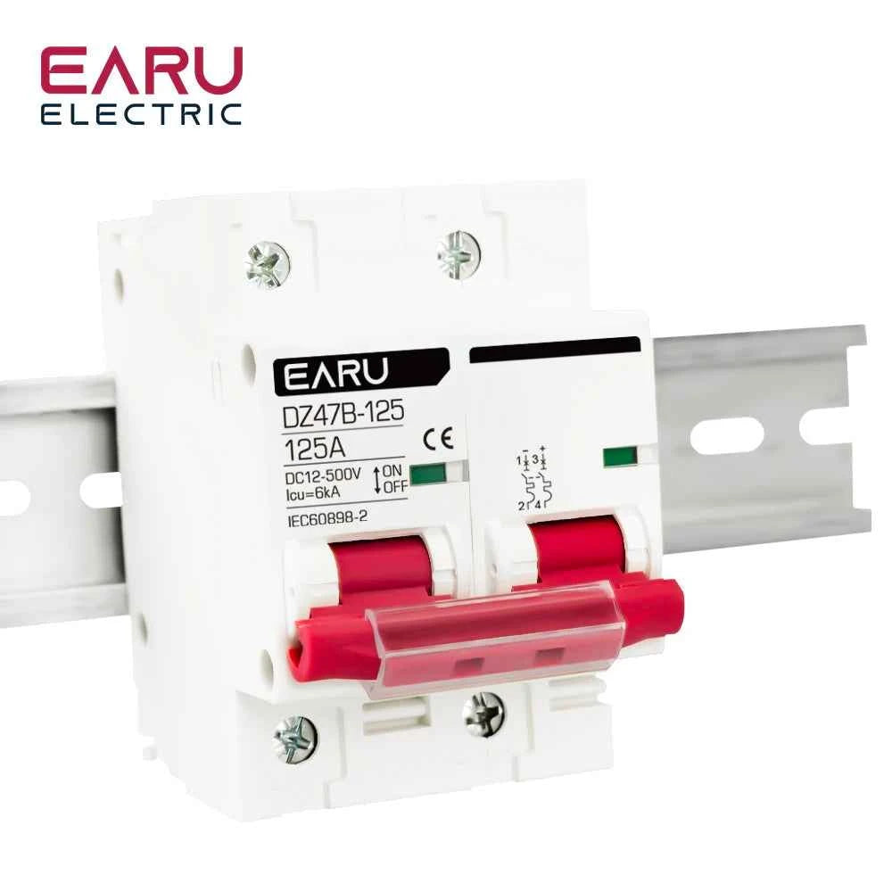 1P 2P DC MCB 12V 24V 48V Circuit Breaker Battery Car Protector DZ47 DC Positive Negative Pole Rotection  Protect Switch Isolator