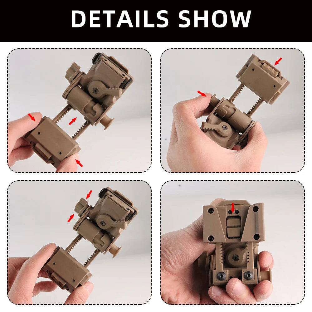 BOOIU New L4G24 NVG Tactical Helmet Mount Metal/Nylon Holder Bracket For PVS15/18  Goggles Night Vision Stent Helmet Accessories