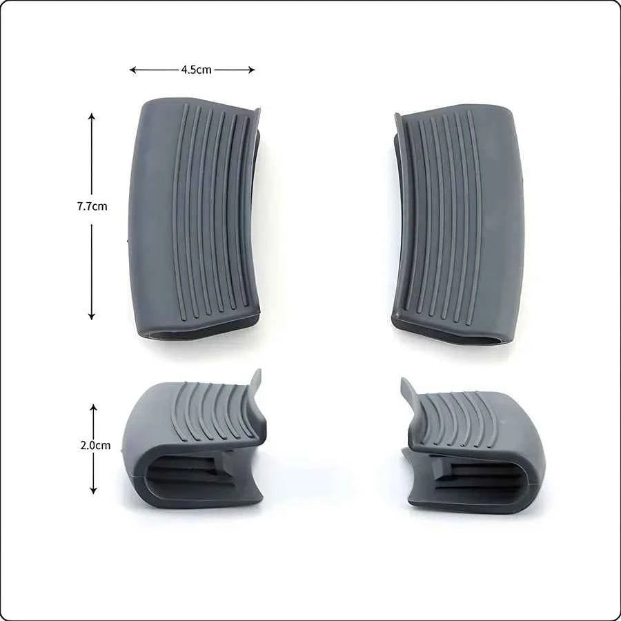 Non-Slip Pot Handle Silicone Grip PadSilicone Grey and Off-White Environmentally Friendly MaterialHeat Insulation