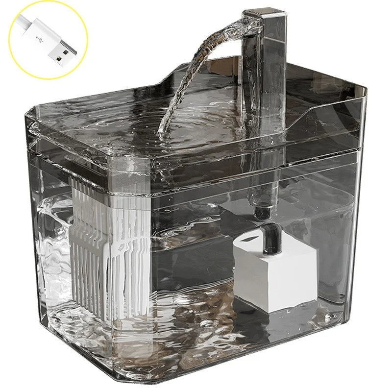 Transparent Color Automatic Cat Water Fountain – Circulating Fresh Water