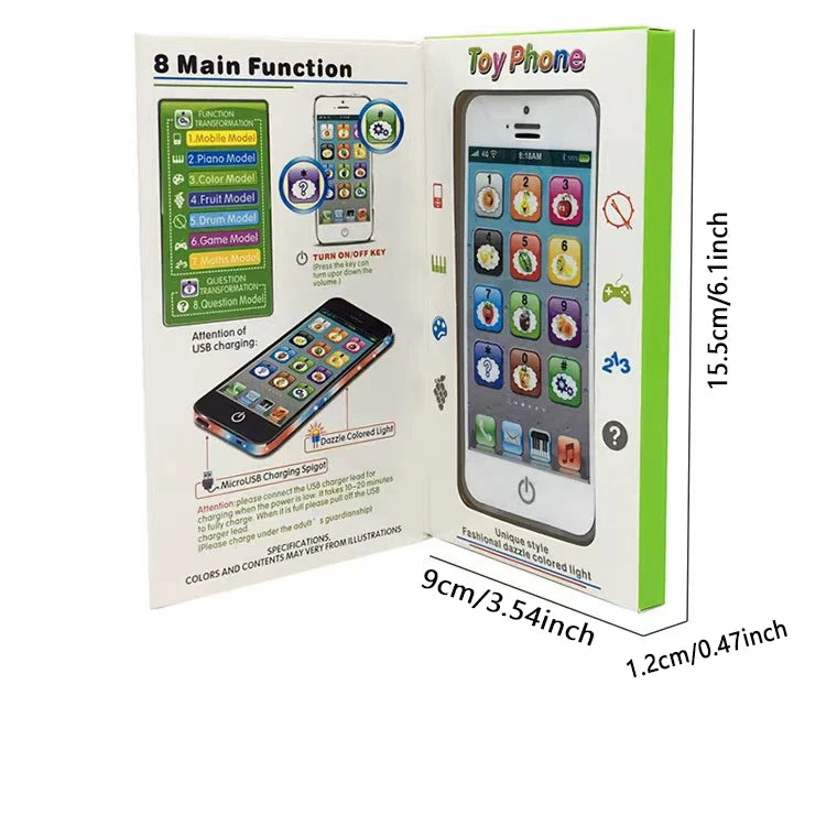Kids Early Educational Mobile Phone Toy Children English Learning Music Cellphone with Light and Sound for Baby Infant Gift