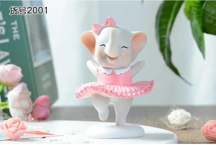 Happy Dancing Elephant Room Decor Home Decorations Cartoon Cute Elephant Ornament Home Decoration Accessories Desk Decoration