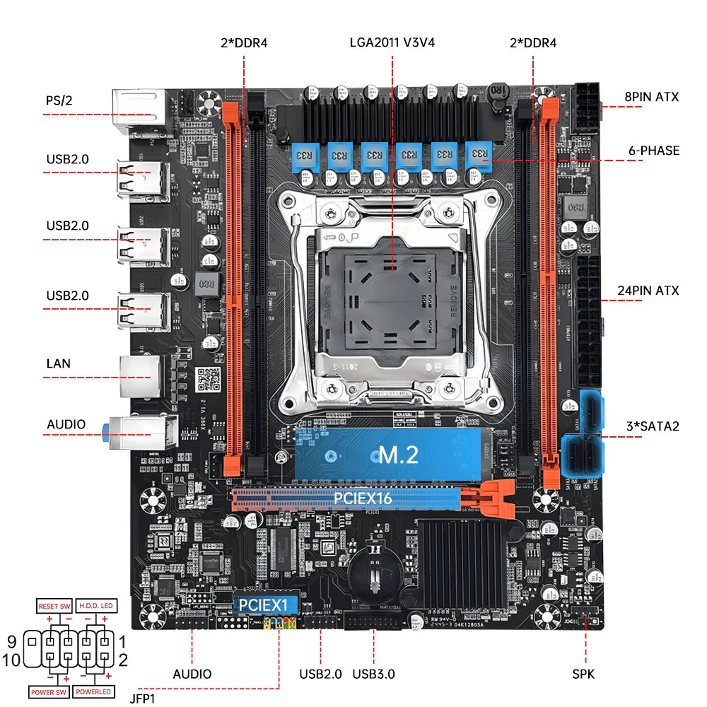MOUGOL X99 Motherboard Kit with Intel Xeon E5 2680 V4 & DDR4 8Gx2 2133MHz Dual Channel RAM M.2 NVME for Desktop Gaming Computer