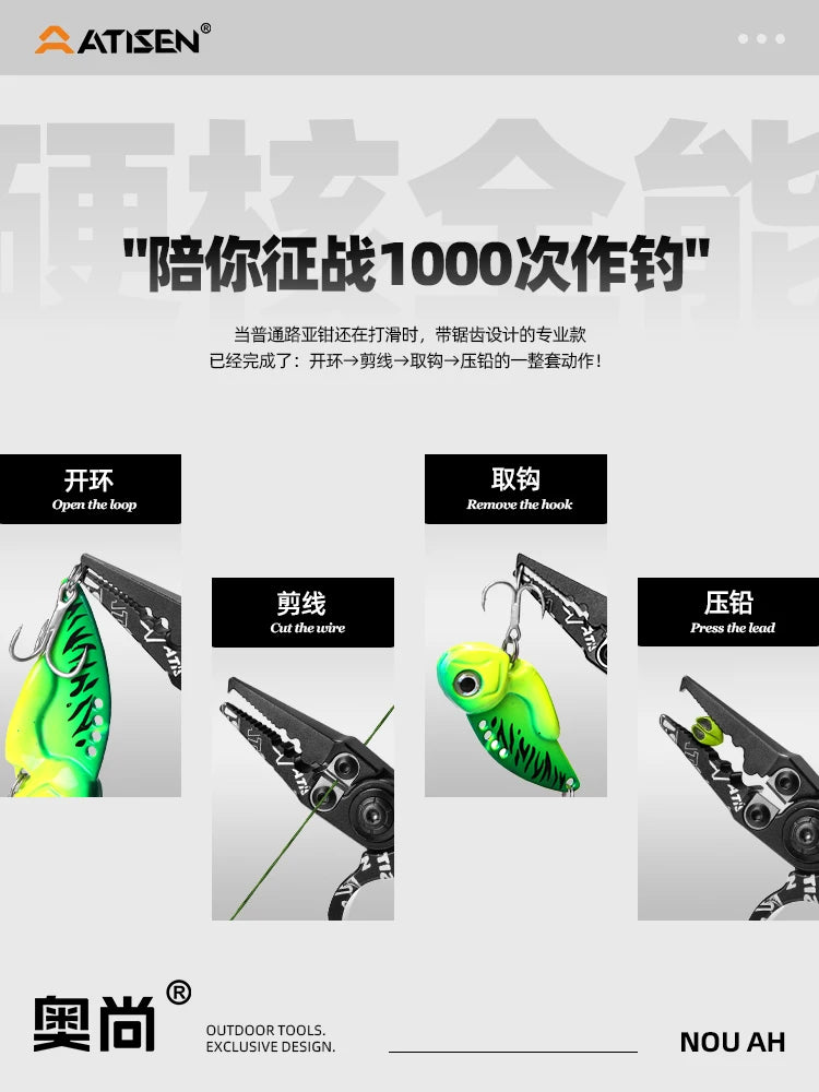 Outdoor fishing tools aluminum alloy fishing pliers sharp cutting mini easy to carry fishing tools Lure fishing pliers