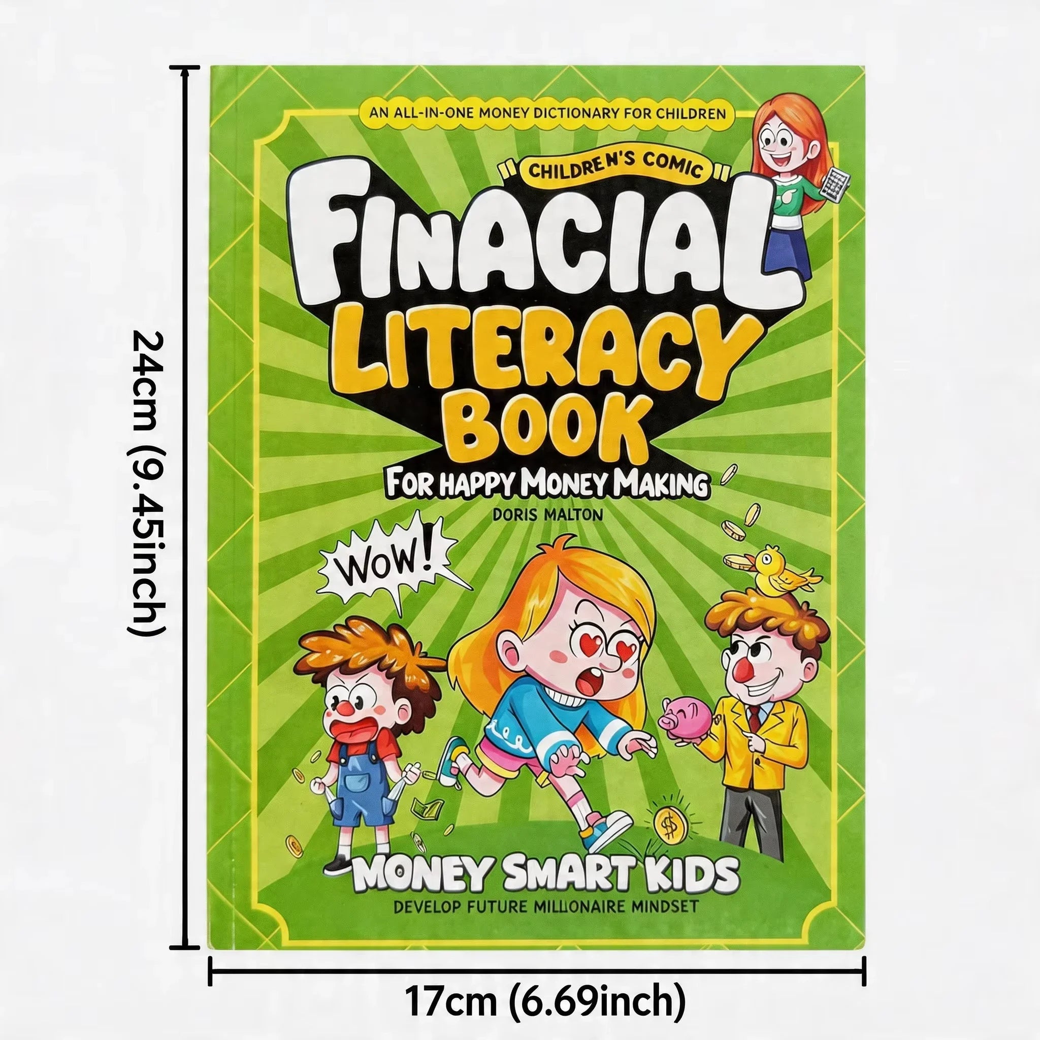 Kids Financial Literacy Book, Children's Comic Style Money Learning Book, All-in-One Money Dictionary for Kids  English Book