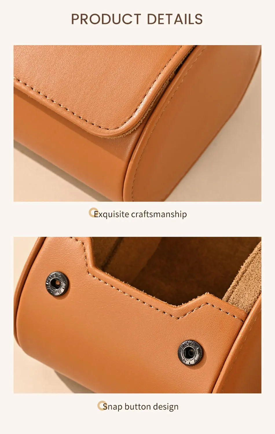 WoodTen Portable Jewelry Box Jewelry Organizer Roll 1 2 3 slot Watch Storage Box With Pillow Wristwatch Bag Gift Box Watch Case