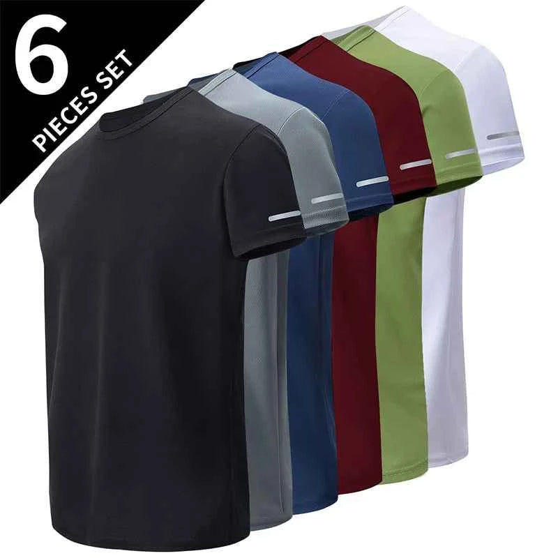 2/4/6-Piece Men's Short Sleeved Solid Color Basic Four Season Youth Fashion Plus Size Comfortable Casual Sports T-shirt Trendy