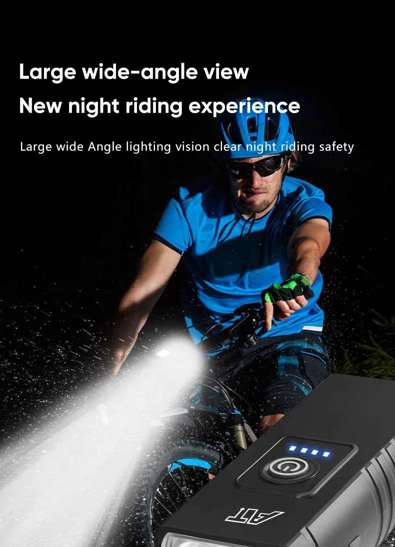 Bicycle Light T6 LED Bike Front Lamp 6 Modes Cycling Lantern Type-C Rechargeable MTB Bike Headlight Flashlight for Night Riding