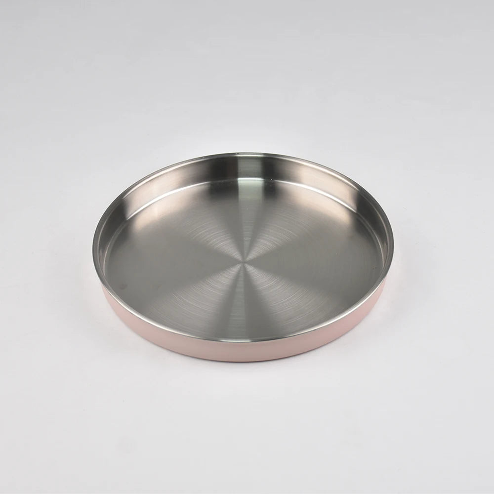 Big Baby Feeding Plate Silicone Stainless Steel Boy Girl Tableware Cute Plain