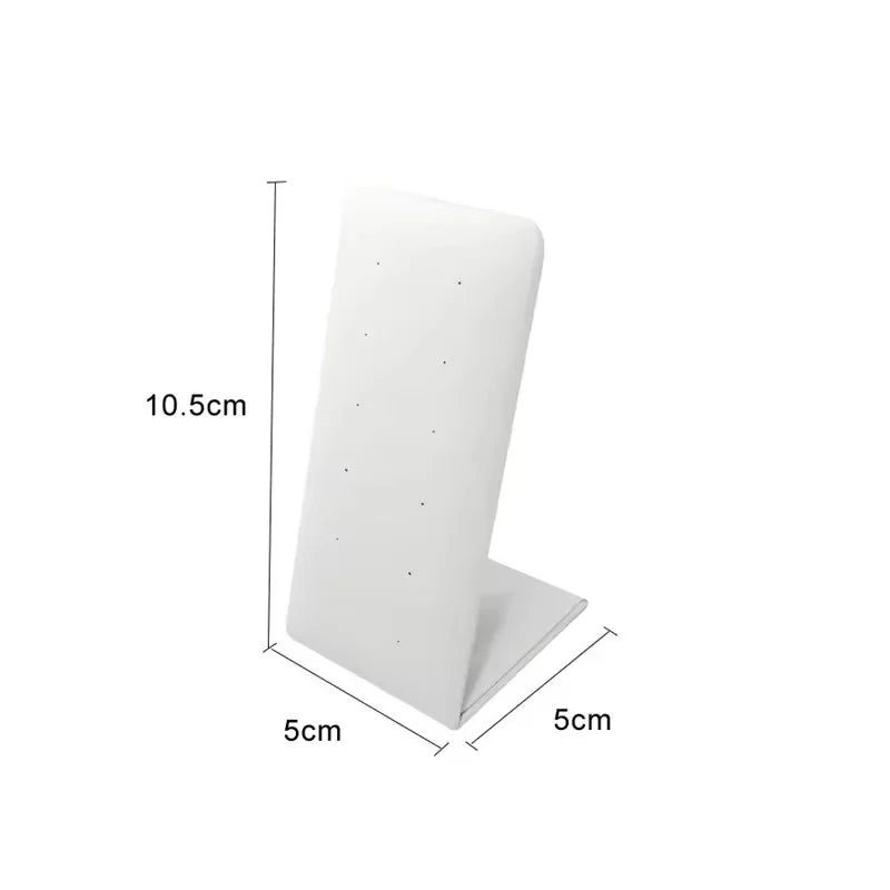 L-Shaped PU Leather 12-Hole Stud Earrings Display Stand - 3 Colors 6-Pair Capacity Jewelry Organizer for Counter Retail Display