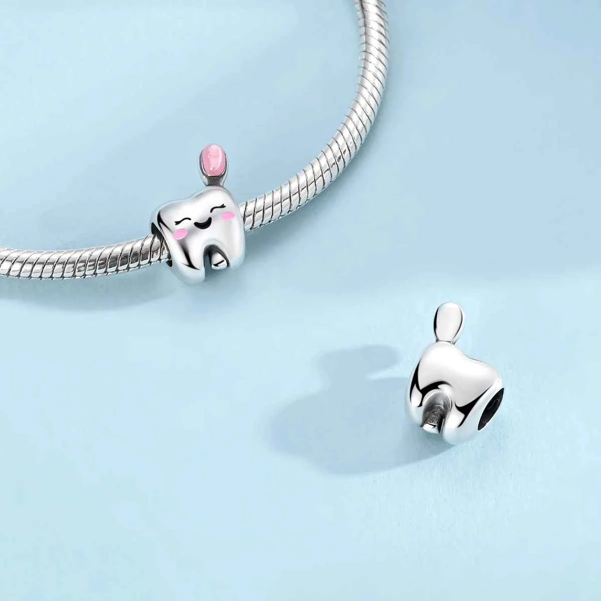 Original 925 Sterling Silver Charms Bead Toothbrush Pendant Tooth Bead Fit Original Bracelet For Women DIY Jewelry Gift