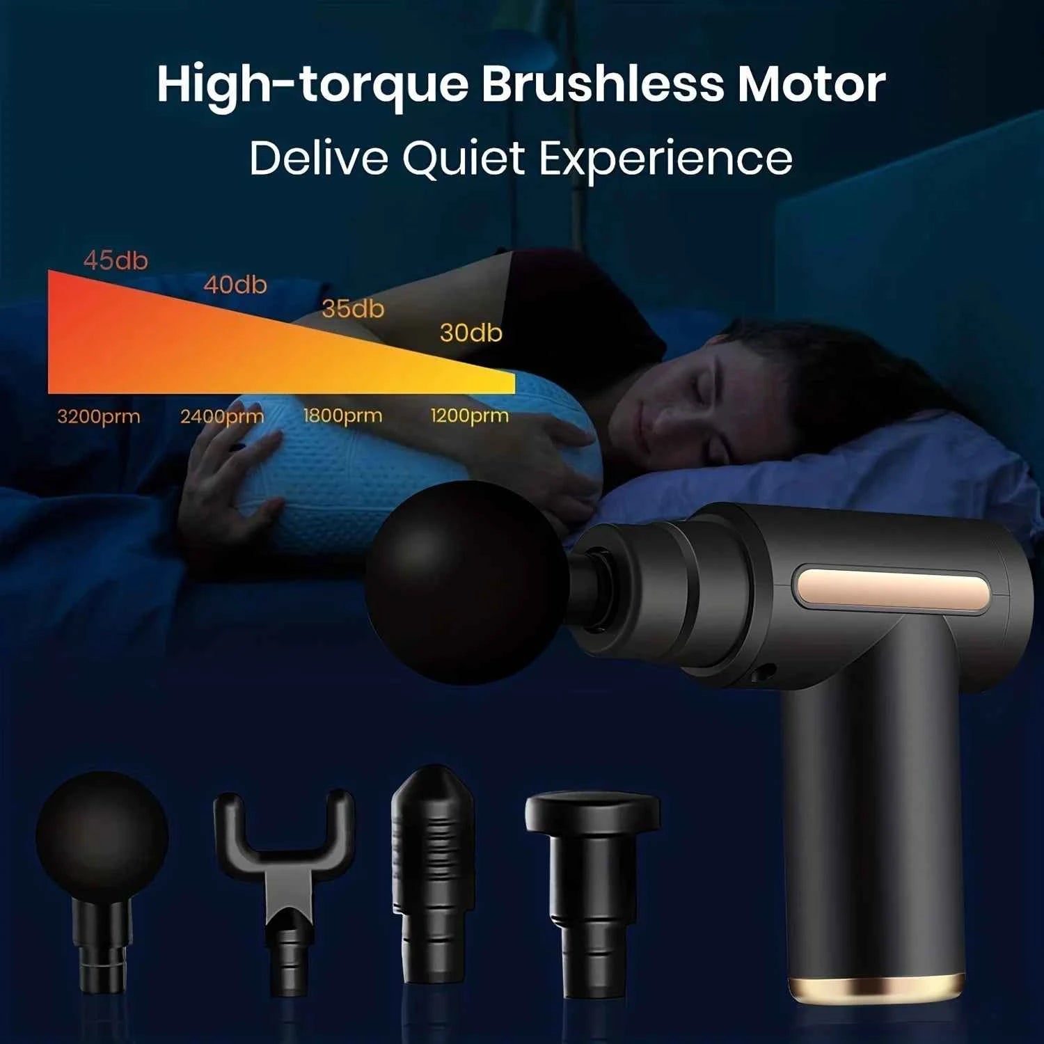 30 Level Massage Gun Fascia Deep Muscle Relax Body Neck Massager Electric Fitness Equipment Noise Reduction Male Female