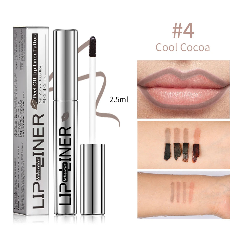 4 Color Peel Off Lip Liner Tattoo Stain – Waterproof & Long-Wear