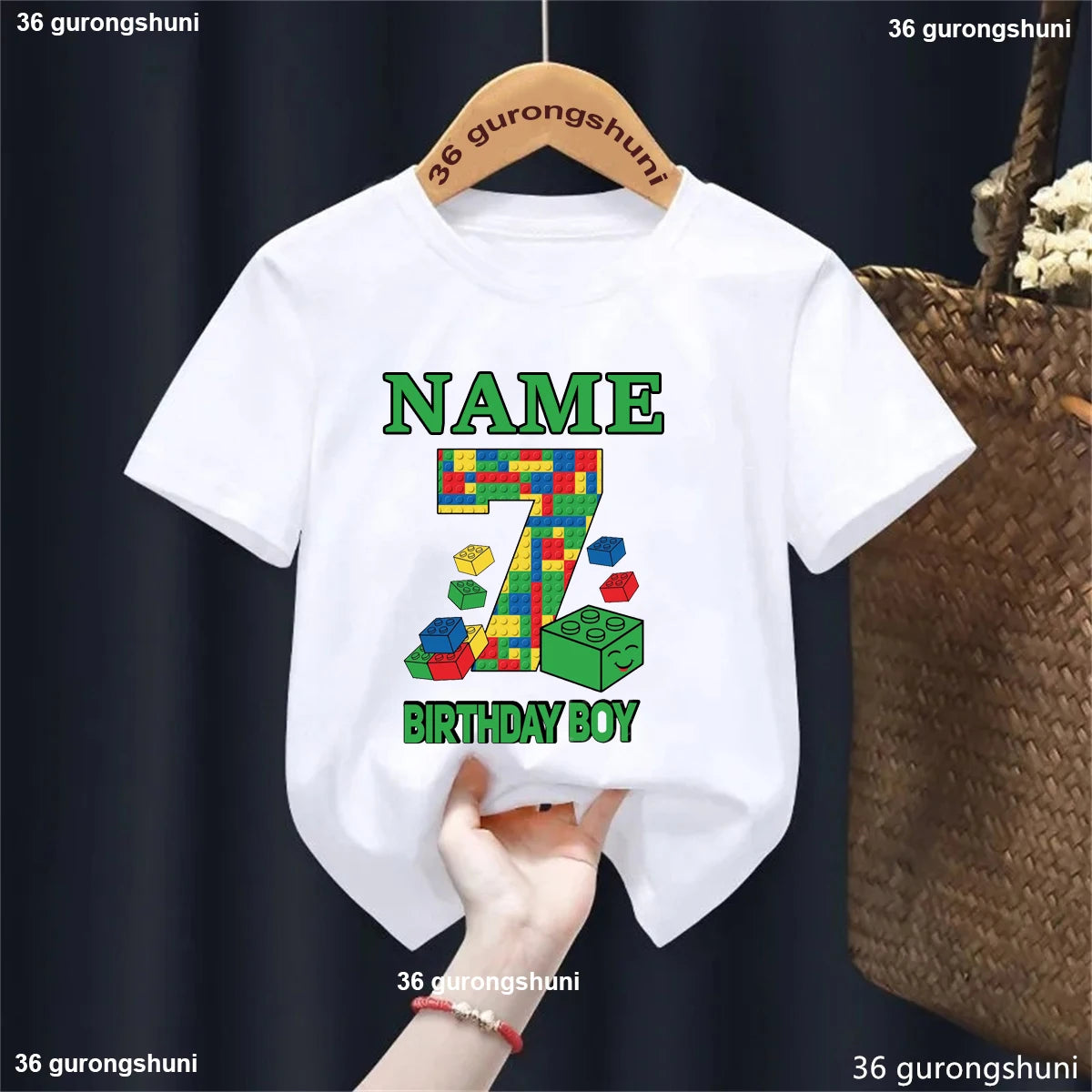 Building Blocks 1-10 Birthday Boys T-shirt Funny Block Graphic Print Toddler T-shirt Gifts kids Birthday Party Clothing T-shirt