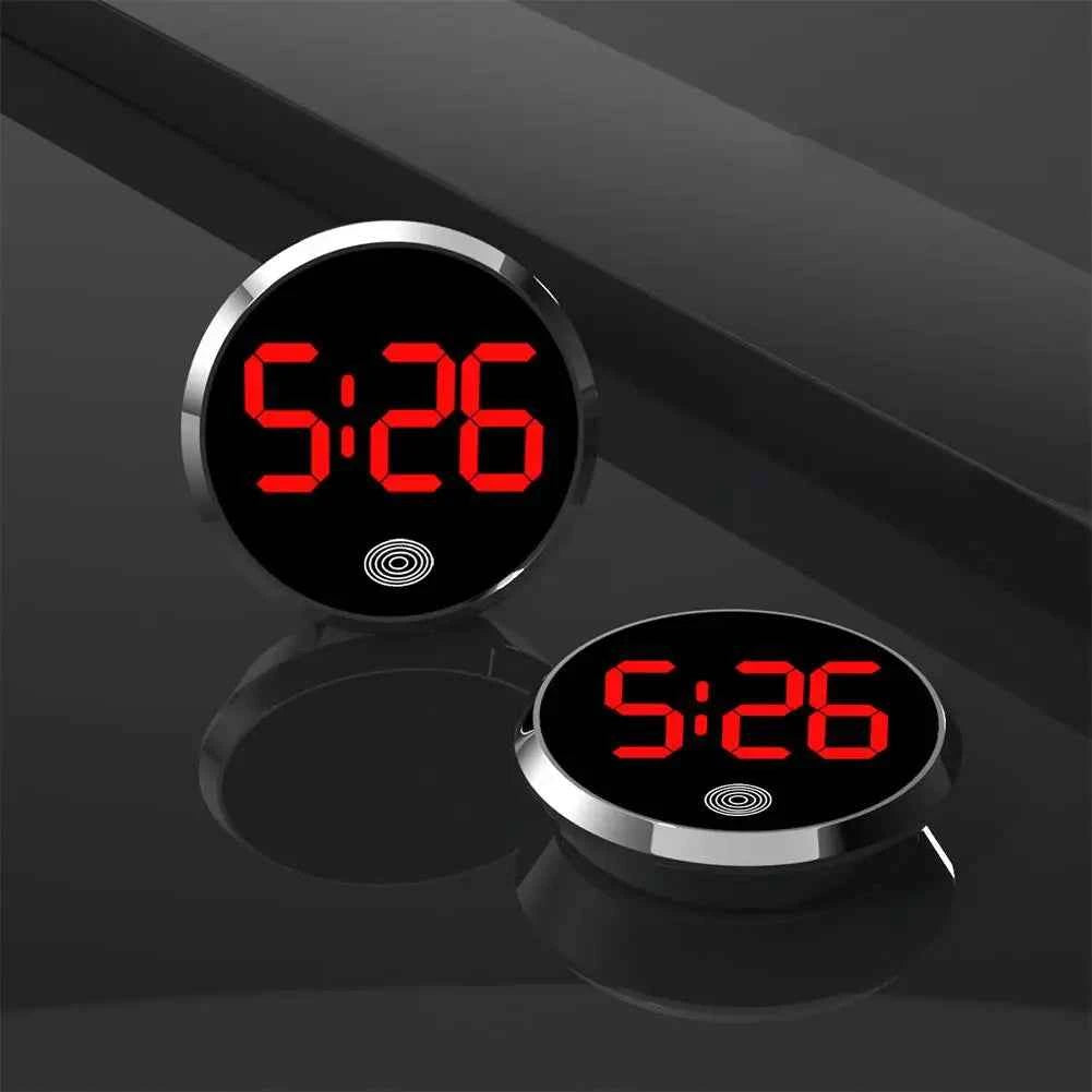 LED Car Clock Luminous Automobiles Internal Stick-On Mini Digital Clocks Auto Ornament Car Accessories