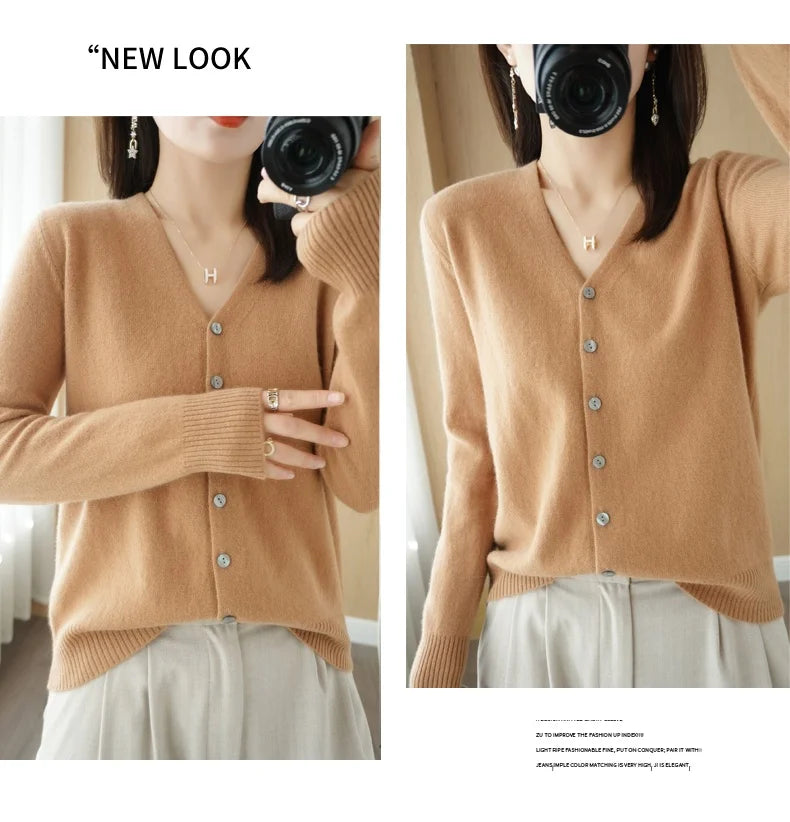 Women Cardigans 2025 Autumn Winter Single Breasted Knitwears Long Sleeve Warm Knit Cardigan Korean Fashion Spring casual Sweater