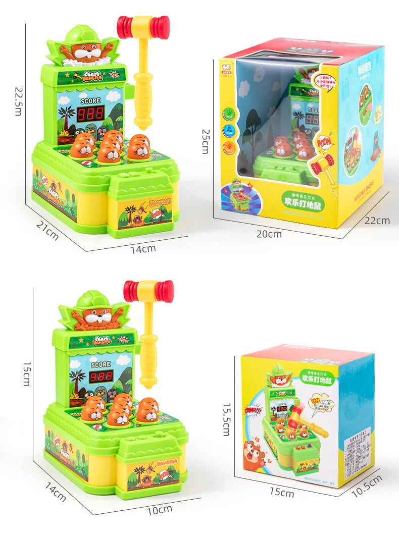 Whack A Mole Challenge Scoring Party Games Toys Electric Two Person Battle Table Games with Lights Music Cartoon Desktop Toys