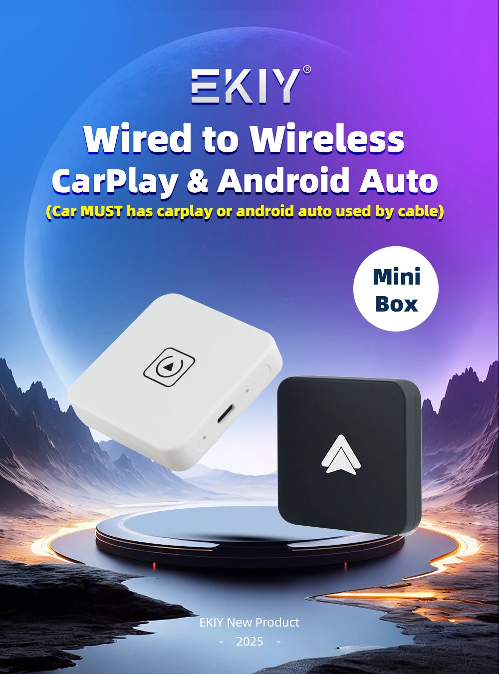EKIY A2 Wired to Wireless Android Auto Adapter For Wired Android Auto Cars Smart Ai Box Bluetooth WiFi Spotify Auto Connect Map