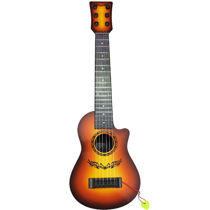 Kids 6 Strings Classical Guitar Steel Strings Pretend Play Toy Children Ukulele Musical Instrument for Boy Girl Birthday Gift