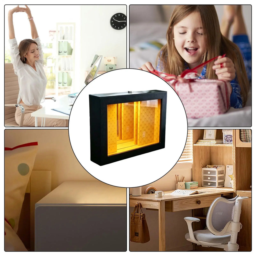 Desk Frame Decor Light Up 3D Abyss Mirror Table Decoration Desk Decoration Frame Art for Homeowners Renters Women Men Home