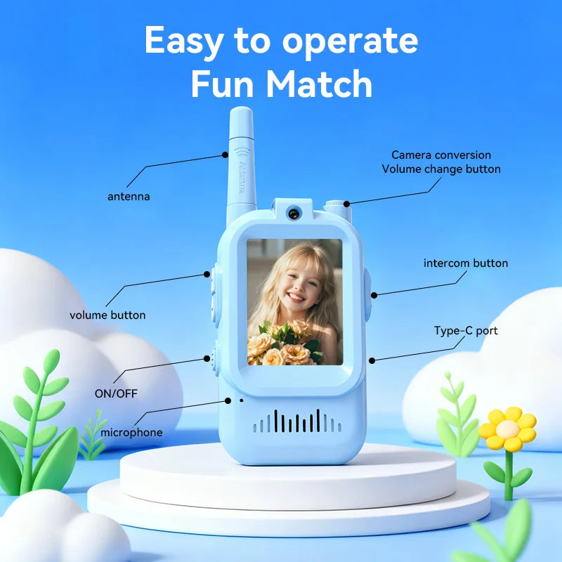 Kids Video Walkie Talkie Toys outdoor Children Parent-child intercom machine Walkie-talkie with HD Camera for Boys & Girls Gifts