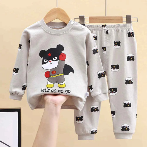 Autumn Sleepwear Pajamas For Girls Boys Long Sleeve Tops+Pants Suits Fashion Home Clothing Baby Kid Sleep Costume