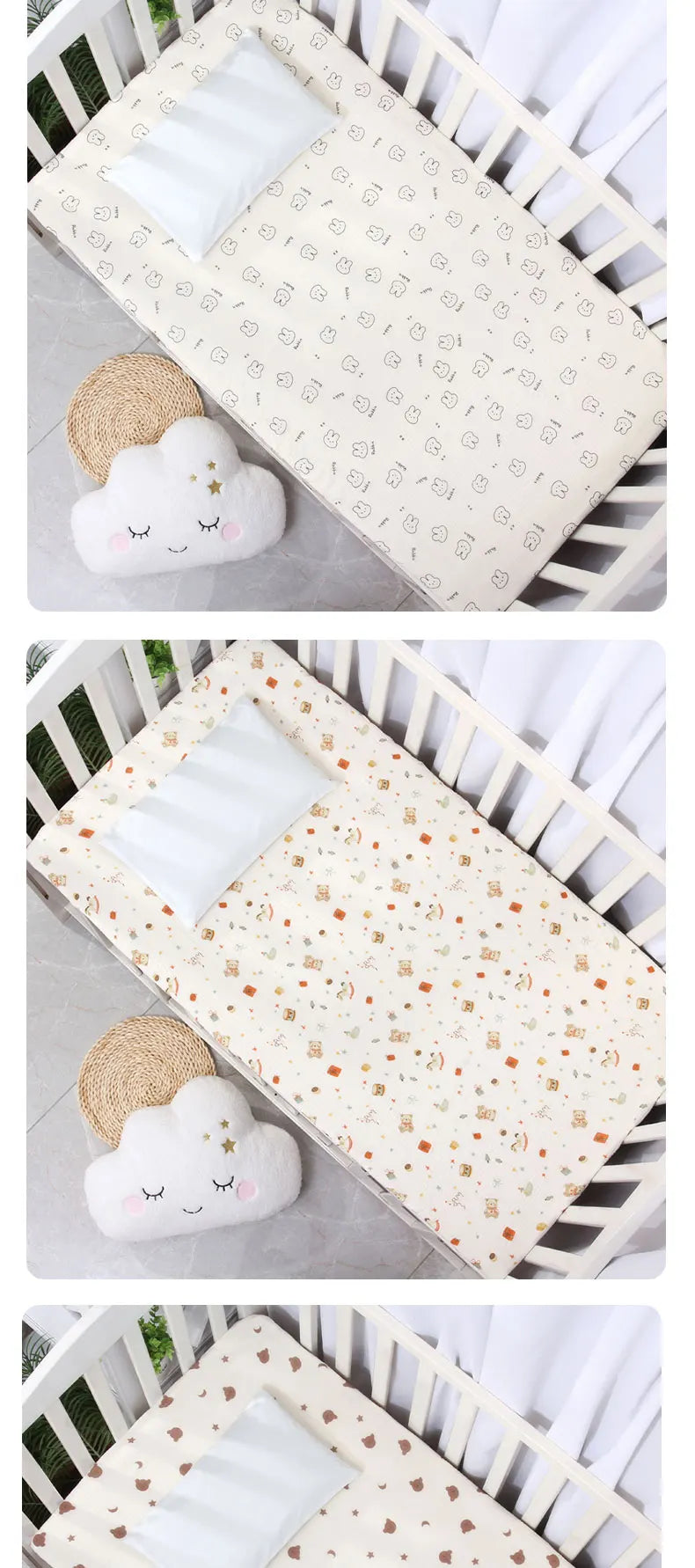 1 Pcs Baby Crib Sheets for Boys Girls Fitted Crib Sheet  for Standard Crib and Toddler Mattress Super Soft Microfiber Baby Sheet