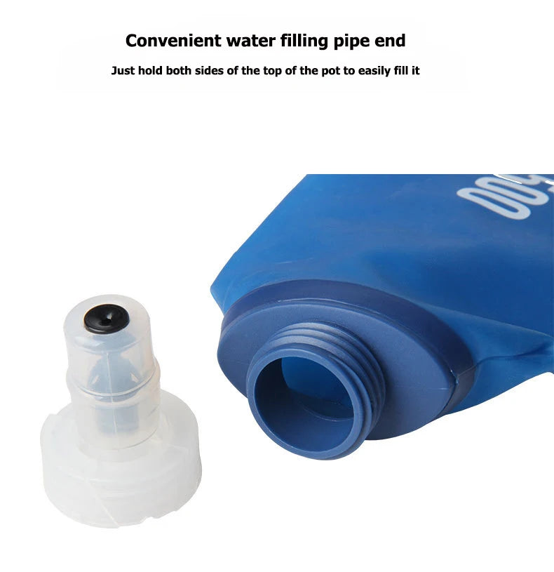 250ML/500ML Water Bottle Folding Soft Flask Sport Water Bottle Water Bag Collapsible Water Bottle Running Camping Hiking