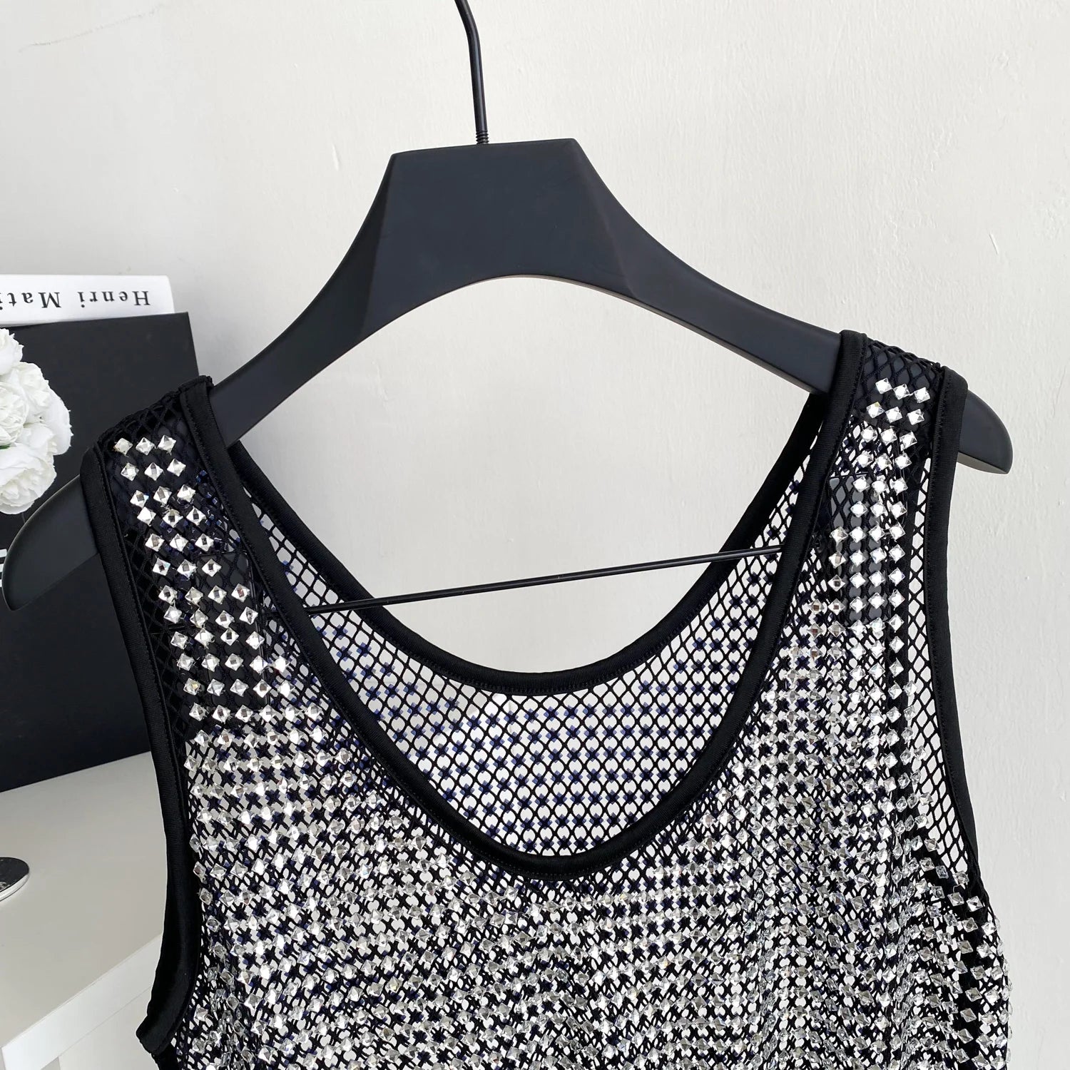 Ele Svel Women's Vest Summer Me Hollow Heavy Embroidery ort Design Street Sexy Top Faion Commute Sle Slim Fit