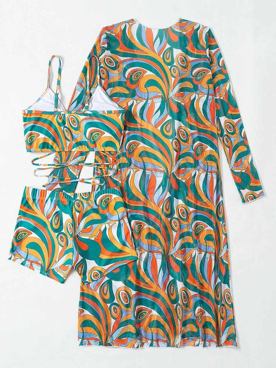 Sexy Print Bikini 2026 Women High Waist Swimsuit Cover Up Swimwear Female Lady Bathing Suit Swimming Summer Beachwear