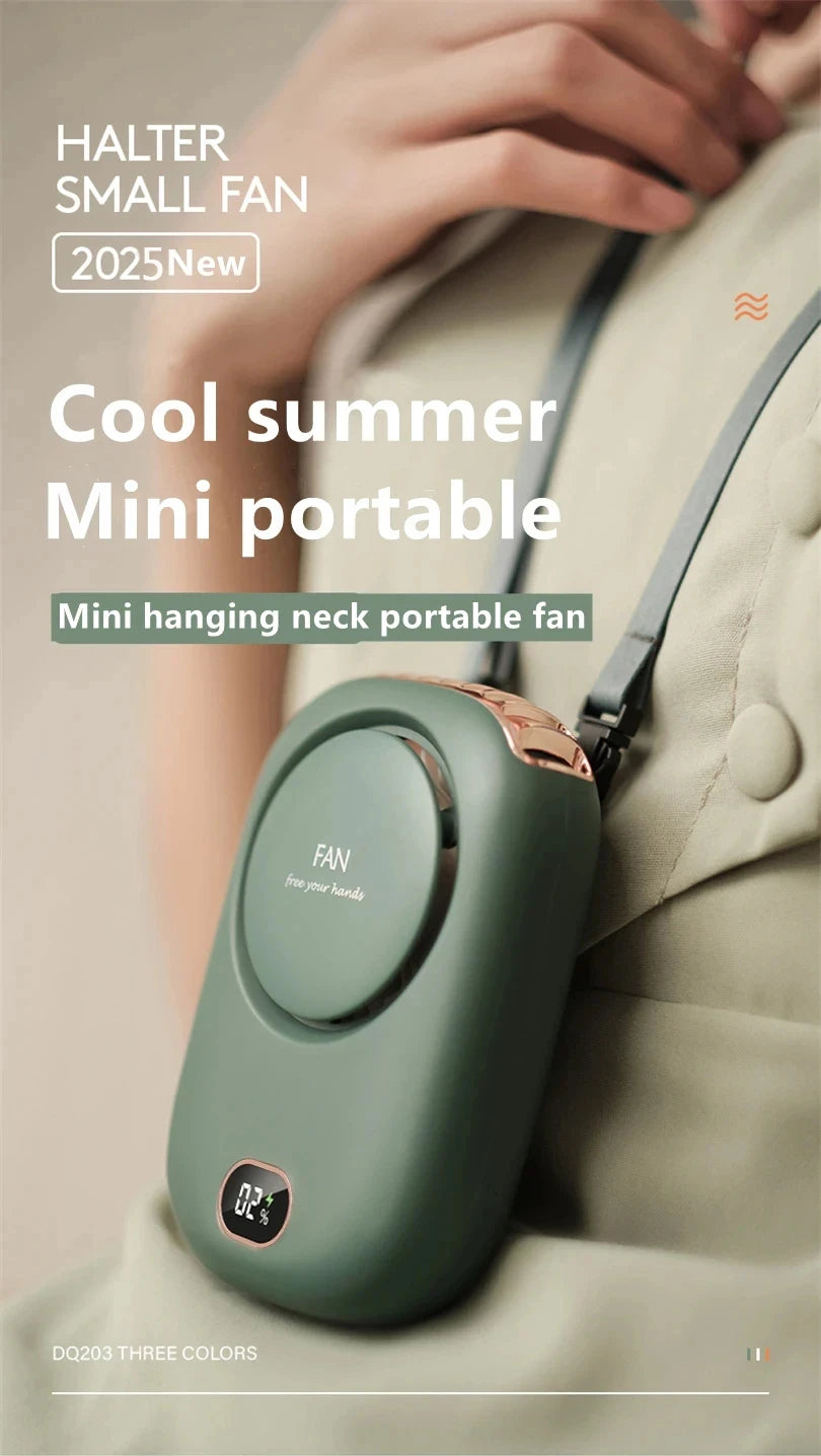 HOMEFISH New Mini Portable Fan Portable Rechargeable Bladeless Turbo Ultra Quiet Student Hand Held Fan Outdoor Sports Travel
