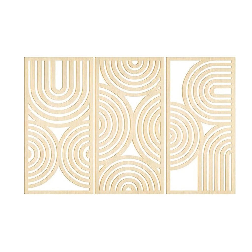 3pcs Wall Art Deco Wooden Murals, Abstract Hollow Arch, Bohemian Kitchen, Bathroom, Living Room Decor