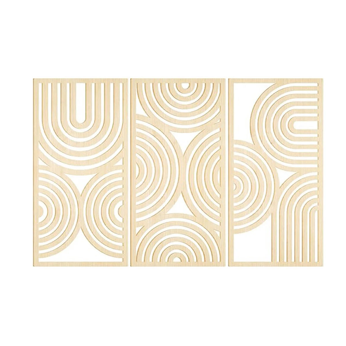 3pcs Wall Art Deco Wooden Murals, Abstract Hollow Arch, Bohemian Kitchen, Bathroom, Living Room Decor
