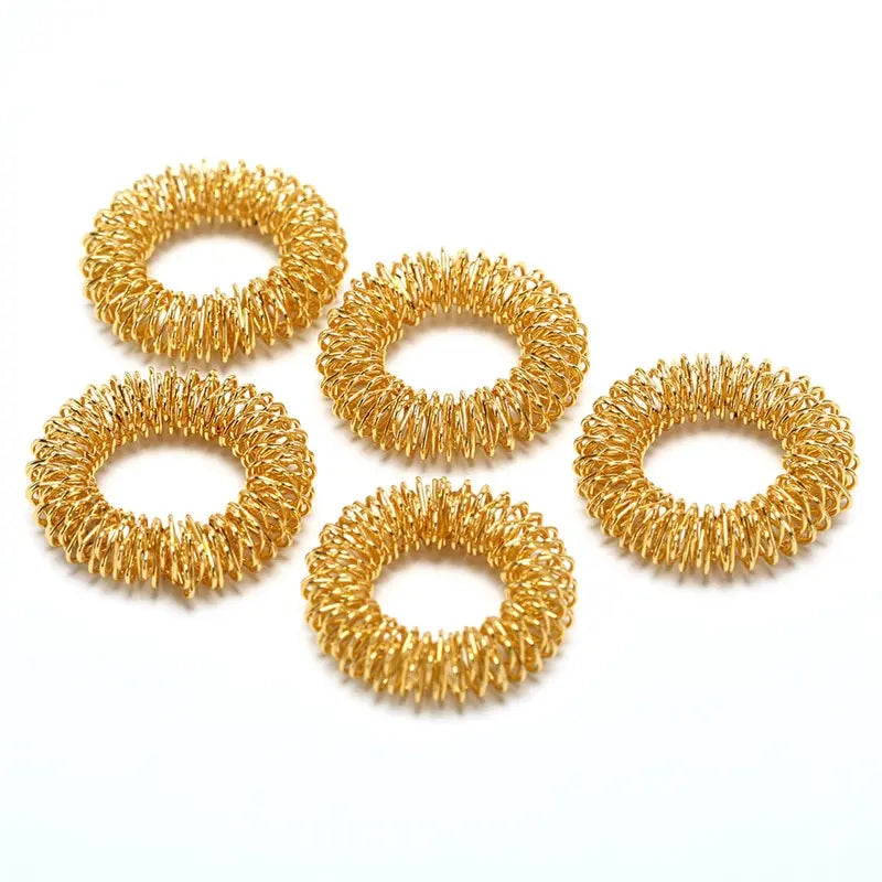 NEW Finger Massage Ring Acupuncture Ring Health Care Body Massager Relax Hand Massage Tool 5pcs/Lot