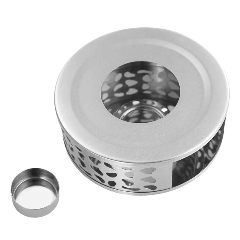 Stainless Steel Tea Teapot Stand Heater Candle Round Base Heater Coffee Milk Candle Holder Stove Crazy Volcano Oil