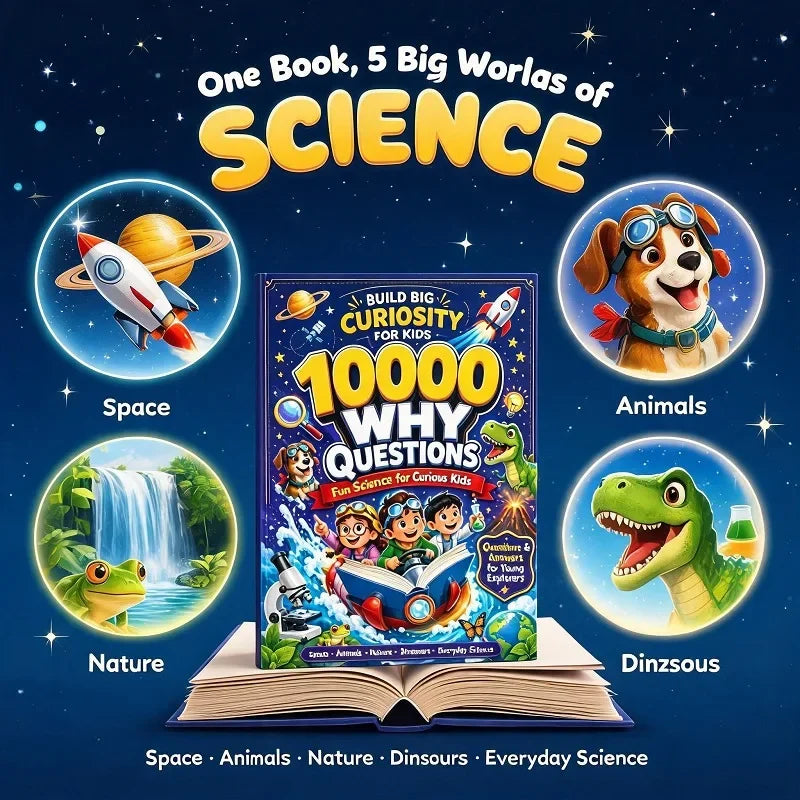 10000 Why Kids Science Encyclopedia Book Educational Picture Book for Curious Young Explorers