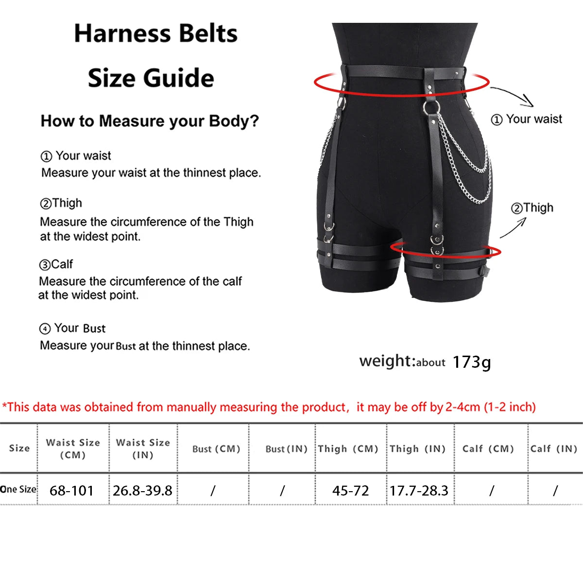 Harness PU Leather Women Chain Tassel Waist To Thigh Harness Punk Gothic Adjustable Body Accessory For Rave Party Festival Outfi