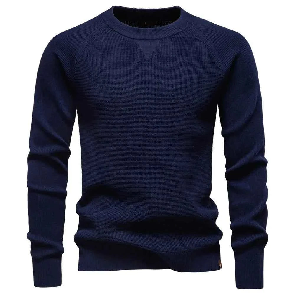 Men's Casual Knitted Sweater Crew Neck Pullover
