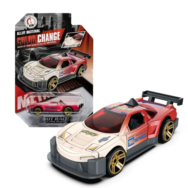 1:64 Temperature Sensitive Color Changing Magic Car Inertia Pull Back Alloy Racing Cars Crash-Resistant Toys Boy Birthday Gift