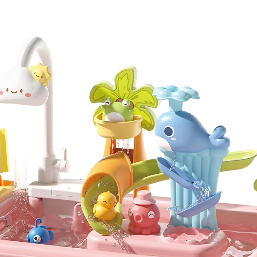 Water Table for Kids Summer Toys Play Sink with Running Water for Boys Girls Preschoolers Backyard Patio Beach Camping Daycare