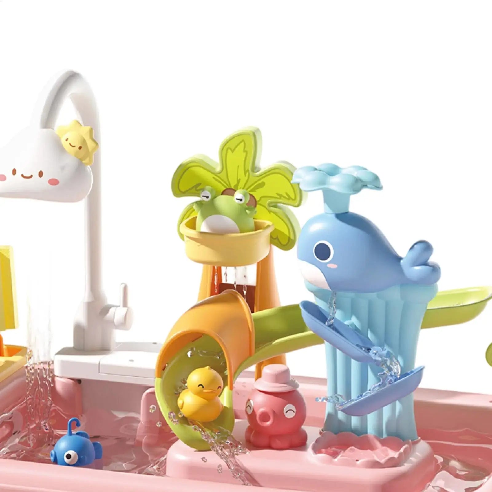 Water Table for Kids Summer Toys Play Sink with Running Water for Boys Girls Preschoolers Backyard Patio Beach Camping Daycare