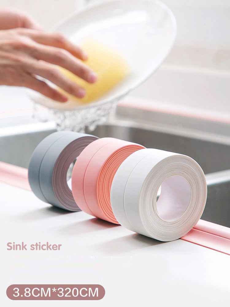 1 roll of waterproof and mold proof toilet sealing strip, kitchen bathroom self-adhesive sealing tape, bathroom waterproof tape