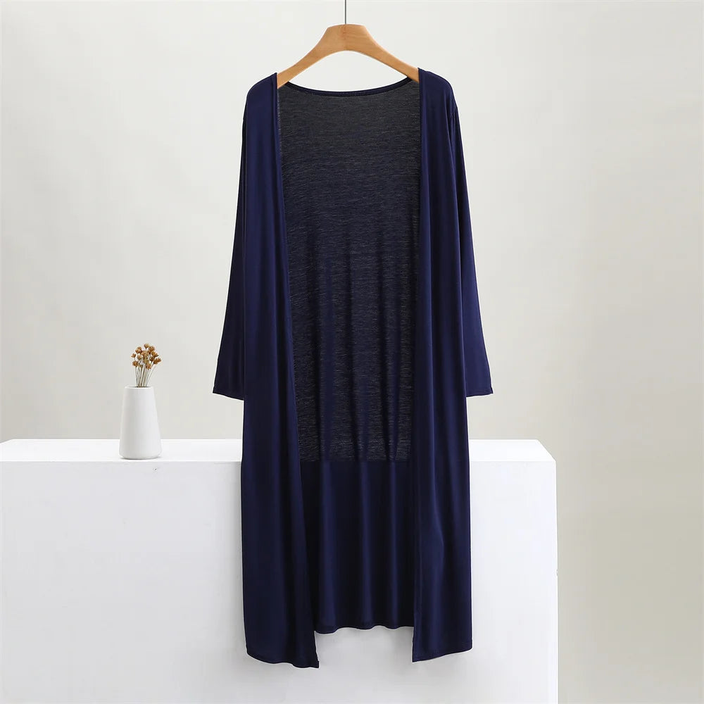 Summer Autumn 12 Colors Women Modal Long Cardigan Female Cotton Sweater Cardigans Long Sleeve Women Casual Coat Ladies Outerwear