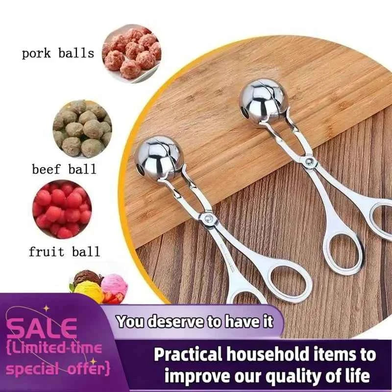 1Pcs DIY Kitchen Helper Stainless Steel Rice Meat Dumplings Ware Fish Ball Shrimp Ball Rice And Vegetable Roll Kitchen Gadget
