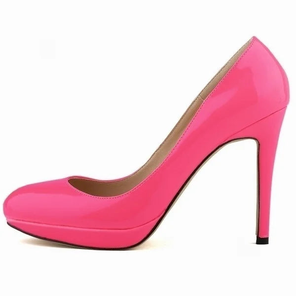 New 2026 Women Stilettos Platfrom Pumps Sexy 11cm Round Toe High Heels Shallow Elegant Lady Office Party Wedding Shoes Big Size