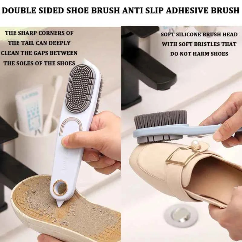 Double-sided Rubber Shoe Brush Soft Bristles Clothes Shoe Brushes Care Specialized Brush Waterproof Dirt Removal Cleaning Tool