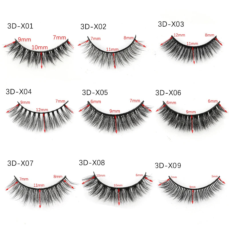 SHIDISHANGPIN 3 pairs 27 styles 3D Faux Mink Hair Soft False Eyelashes Fluffy Wispy Thick Fake Lash Handmade Eyelash Eye Makeup